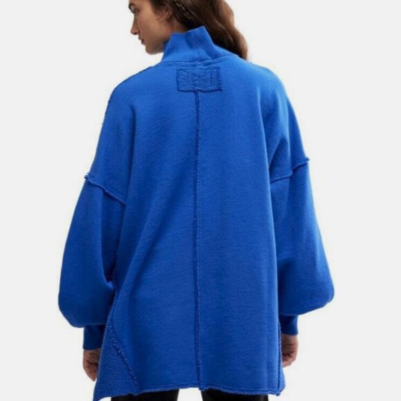 Free People Wonderful Pullover Sweater - Marazine Blue Oversized Turtleneck - Picture 3 of 5